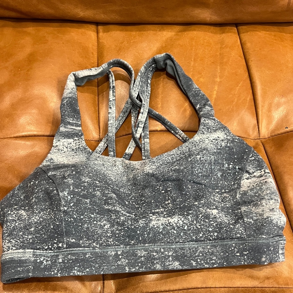 Lululemon Athletica Blue & Gray Patterned Sports Bra